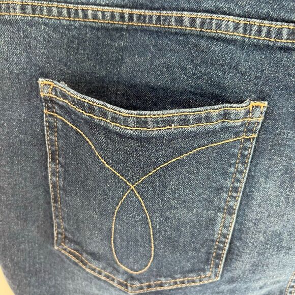 Calvin Klein Jeans Women High Rise Straight Blue Raw Hem Denim Ankle Plus 20W - Picture 7 of 12